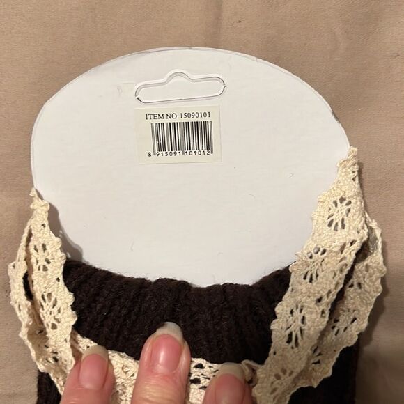 NWT boot cuff leg warmers purple with ecru lace trim other colors listed - Picture 5 of 6